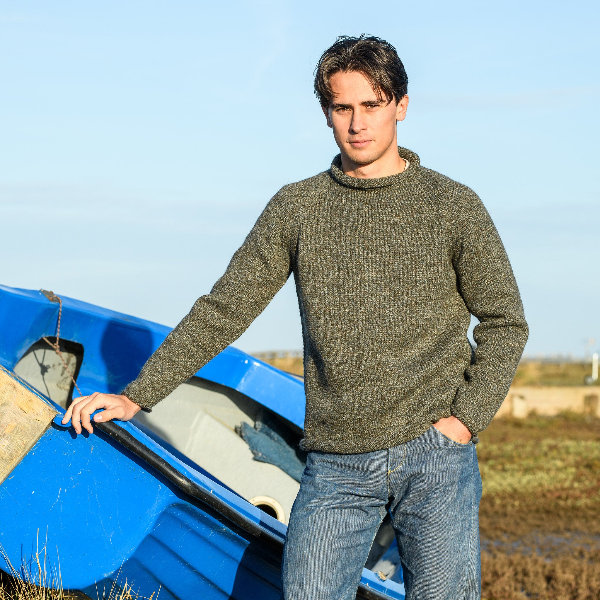 Roll neck sweater - 100% pure wool – Black Sheep Knitwear