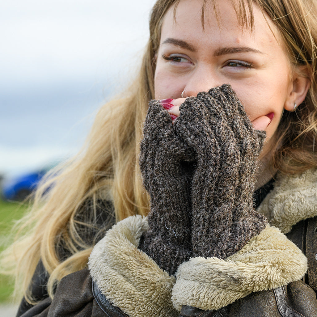 Fingerless Aran Mitts