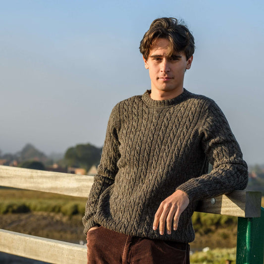 Cable Crew Neck Sweater