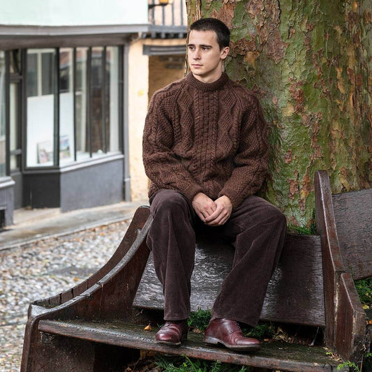 Chunky Wool Crew neck Aran jersey 