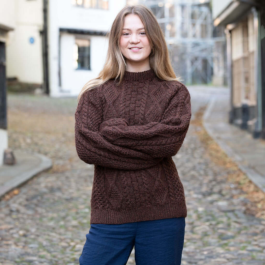 Aran Crew Neck Limited Edition Small Sable Brown