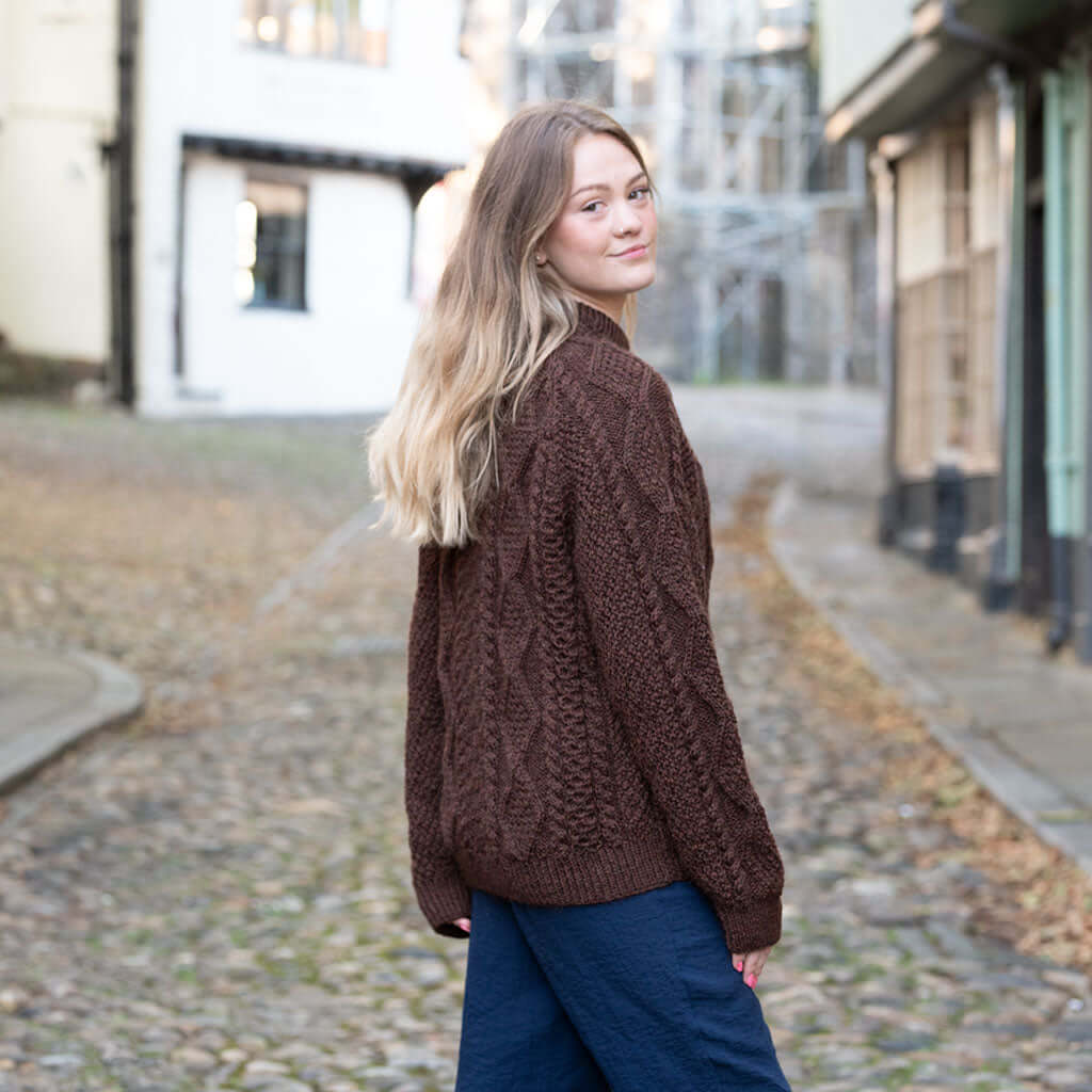 Chunky Wool Crew neck Aran jersey 
