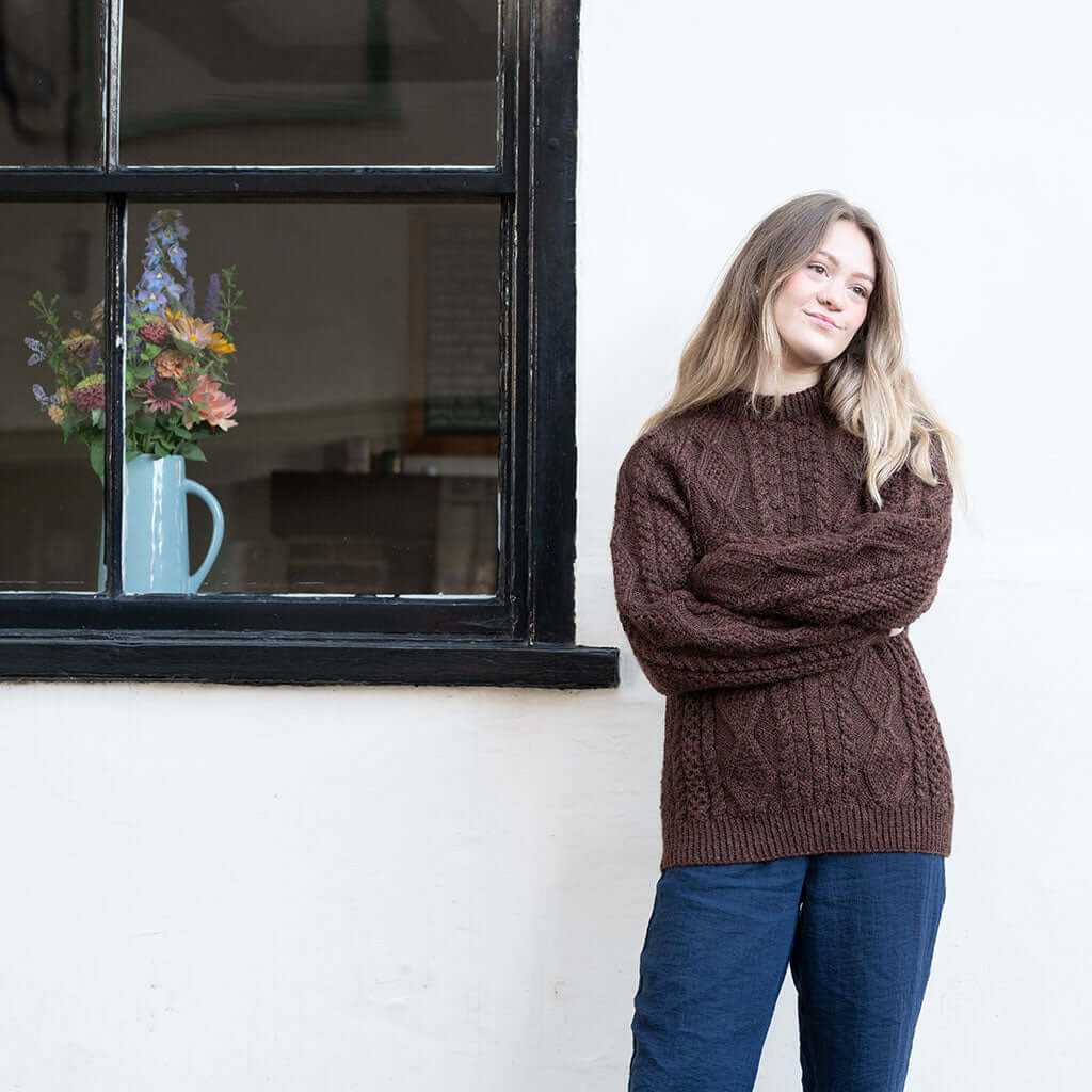 Chunky Wool Crew neck Aran jersey 