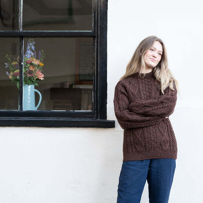Chunky Wool Crew neck Aran jersey 