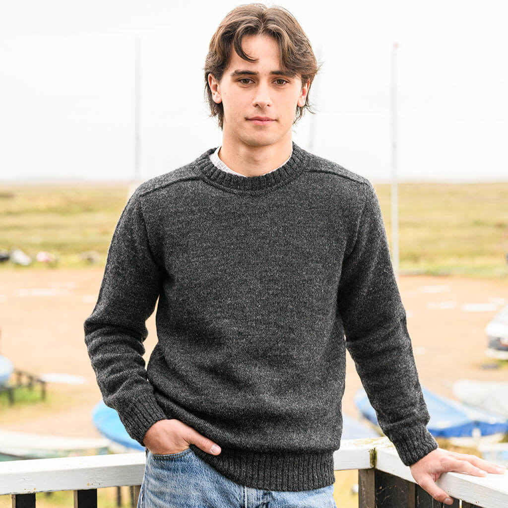 pure wool lightweight crew neck sweater
