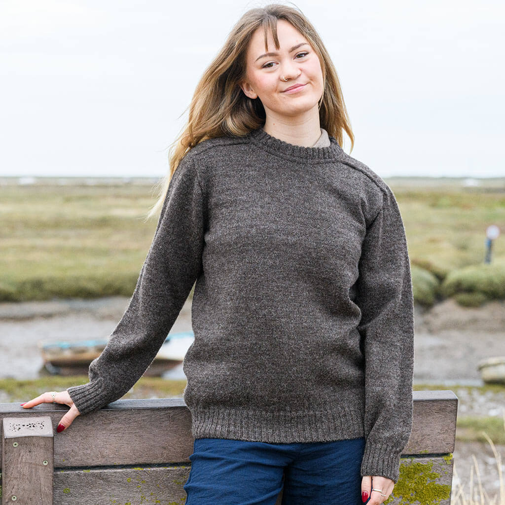 pure wool lightweight crew neck sweater
