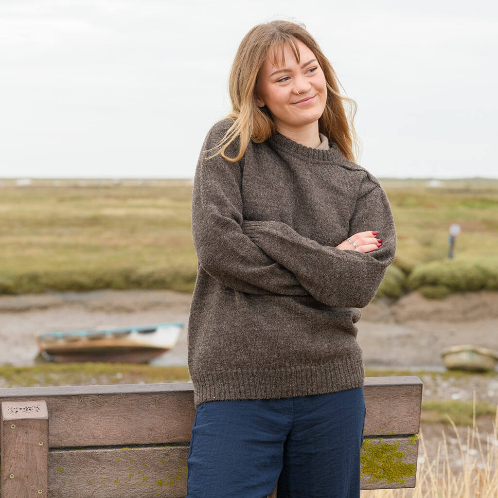 pure wool lightweight crew neck sweater