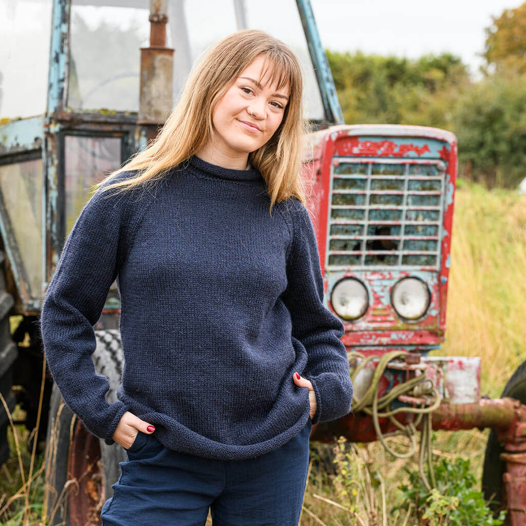 pure wool lightweight crew neck sweater