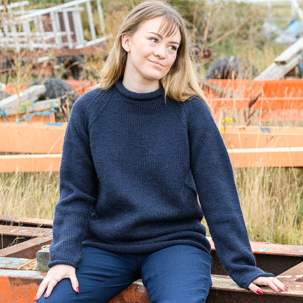 pure wool lightweight crew neck sweater