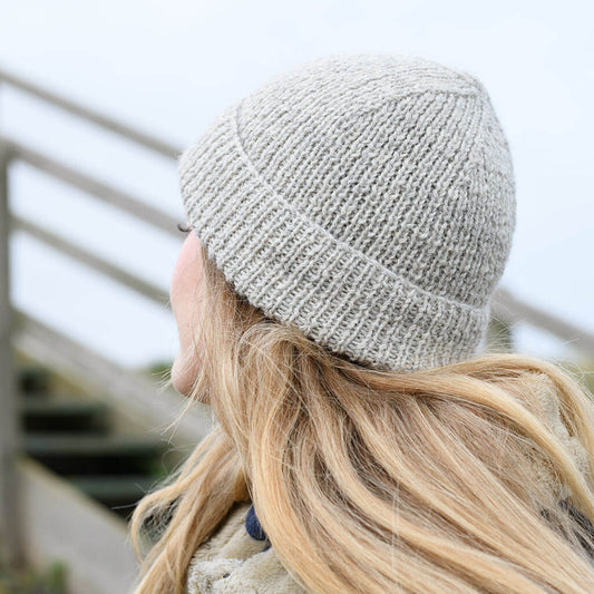 Ribbed wool hat handknitted