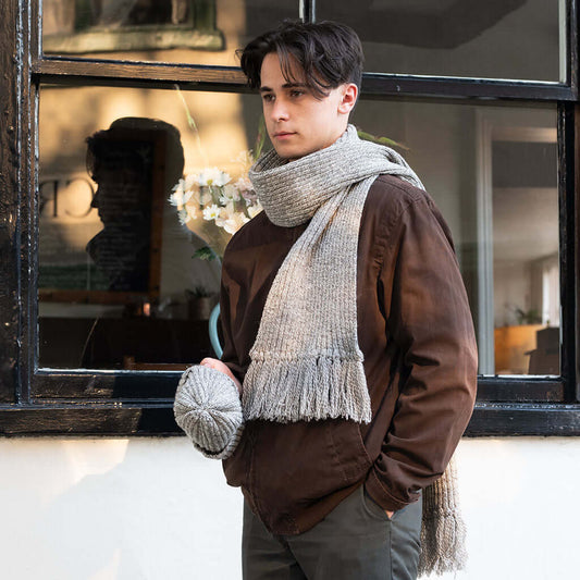 Ribbed Scarf  - Natural Twist