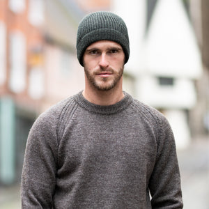 Moss Green ribbed hat