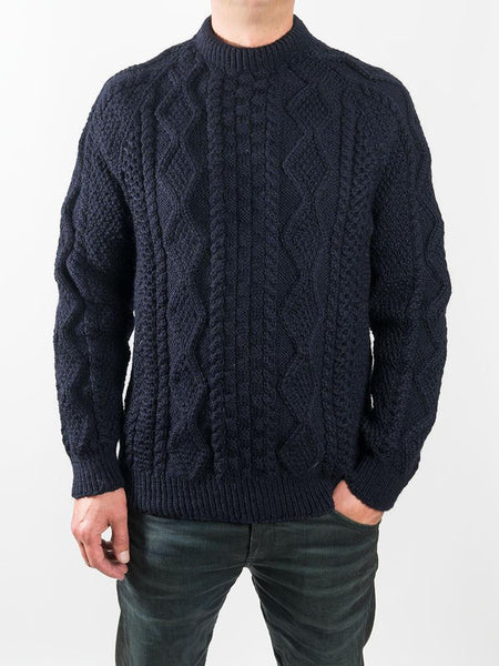 Black Sheep Knitwear 100% wool Aran Crew Neck Sweater