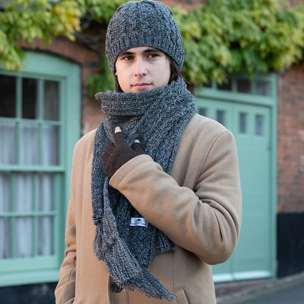 British wool cable hat